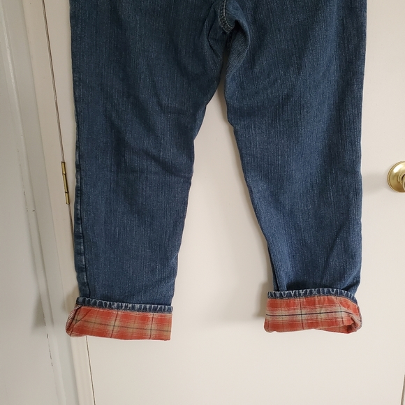 Carhartt Lined Jeans Women's 14 Blue With Plaid Lining Workwear - Picture 9 of 14